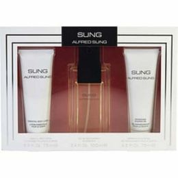 Alfred Sung Edt Spray 3.4 Oz & Body Lotion 2.5 Oz & Shower Gel 2.5 Oz For Women