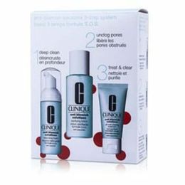 Clinique Anti-blemish Solutions 3-step System: Cleansing Foam + Clarifying Lotion + Clearing Treatment --3pcs For Women