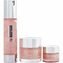 Clinique Moisture Surge Best Set: Hydrating Supercharged Concentrate + 72-hour Auto-replenishing Hydrator + All About Eyes --3pcs For Women